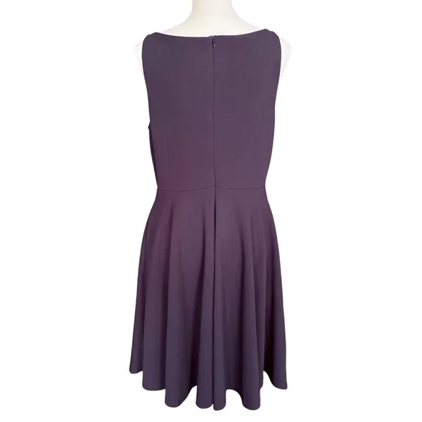 Lulus Black Sleeveless Skater Dress Boatneck Fit Flare Womens Large w pockets‎ - Image 3