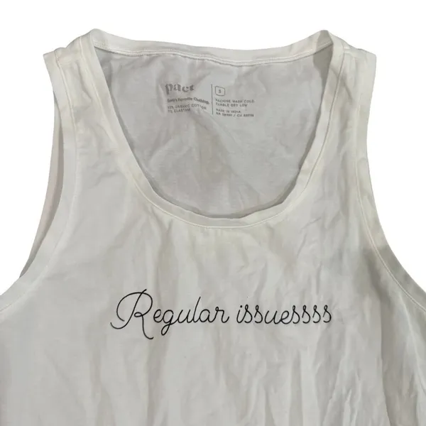 Regular Issuessss Basic Full Length Tank Top in White, Size S​​ White - Image 2