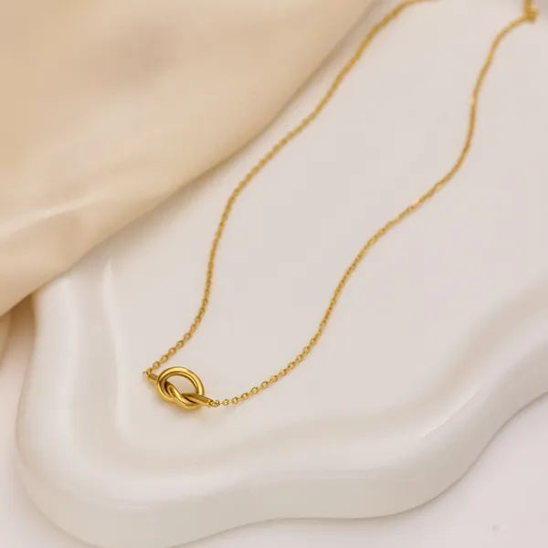304 stainless steel knot knot 18k real Gold Plated Classic style waterproof non tarnish - Image 6