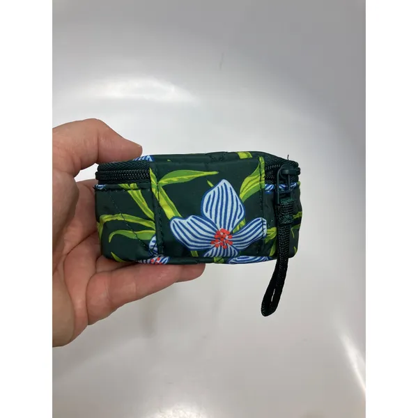 Vera Bradley Pill Case Organizer Women Small Green Floral Excellent Quilted Zip - Image 2