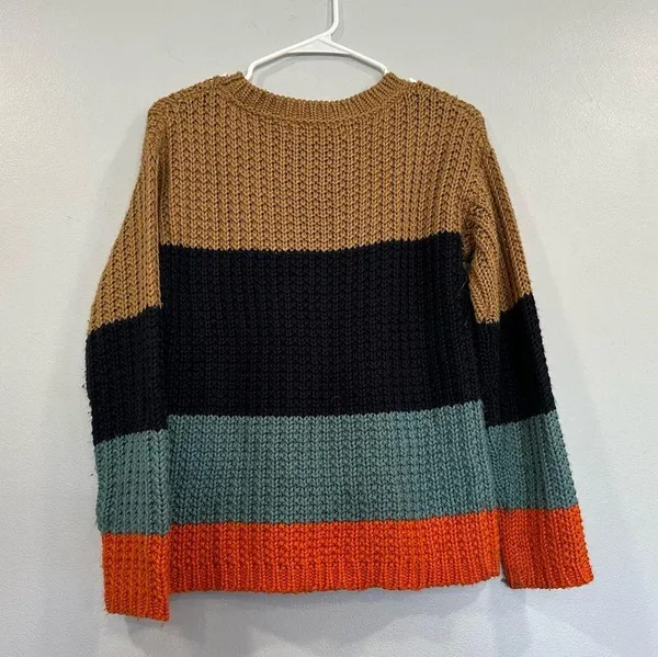 Anthropologie Sparrow Womens Colorblock Striped Chunky Knit Olaf Sweater Medium - Image 4