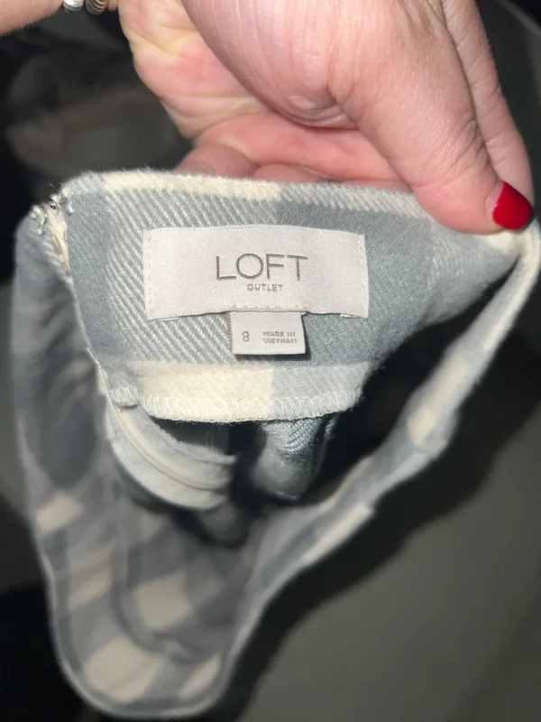 Loft Ann Taylor  Gray Plaid Skirt - Image 3