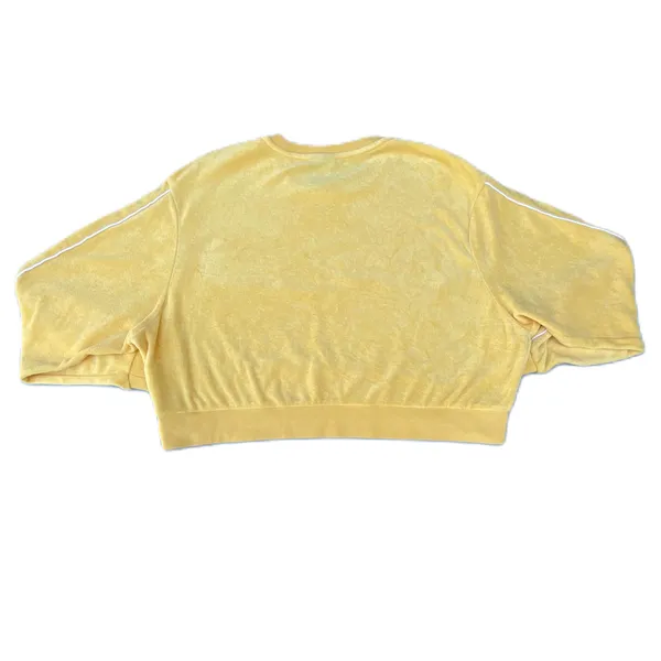 Nike Yellow Embroidered Center Swoosh Terry Cropped Long Sleeve T-shirt - Image 3