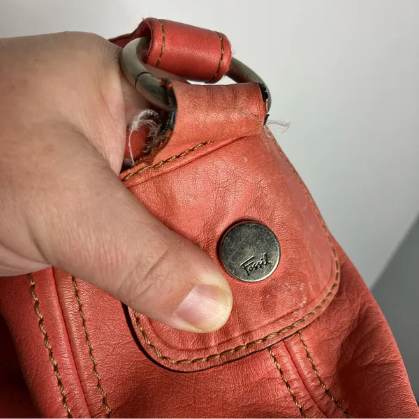 Fossil‎ coral leather shoulder bag Y2K vintage casual women’s medium size - Image 7