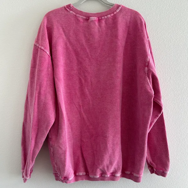 Seaside Pink Corded Crewneck Sweatshirt - Image 7
