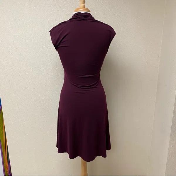 Alexia Admor Burgundy Cowl Neck Cap Sleeve A-Line Dress Small - Image 2