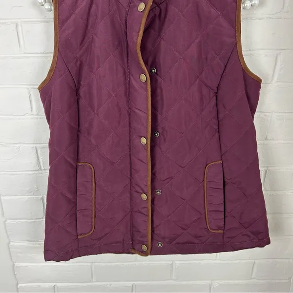 G.H.Bass & Co. Maroon Quilted Snap Button Vest Size XS - Image 3