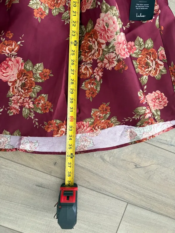 Lulu’s Unbelievably Lovely Red Floral Babydoll Empire Waist Mini Dress NWT XL - Image 12