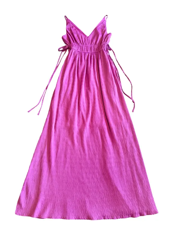 Taylor Sleeveless Maxi Dress Orchid Purple Side-Slit Pockets Size XS Women's - Image 2