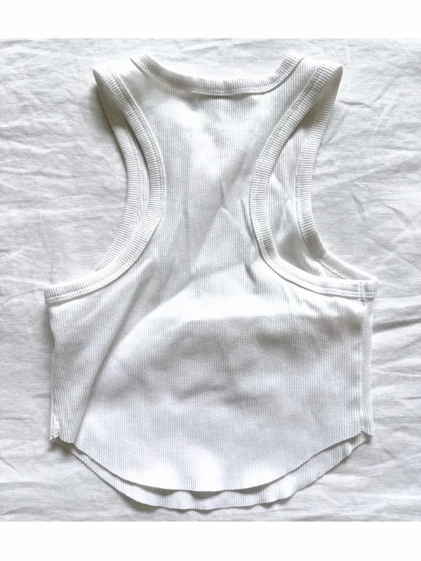 Wild Fable White Ribbed High-Neck Cropped Tank Top - Image 5