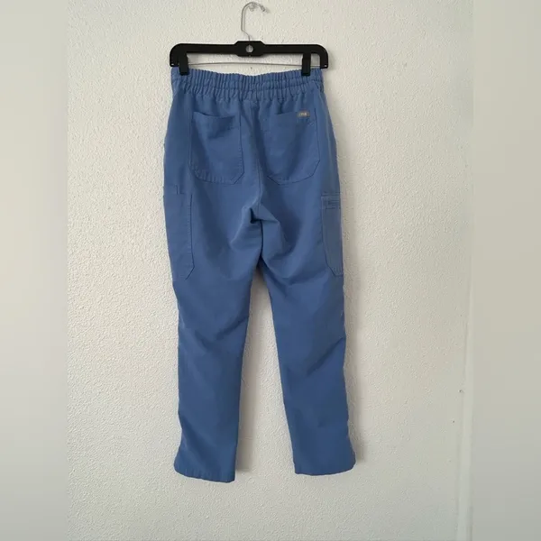 FIGS High Waisted Yola Skinny Scrub Pants in capri blue sz small - Image 12