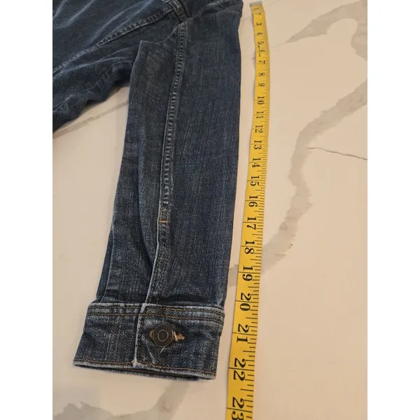 Gap Vintage Denim Jacket Y2K Red Tag M Womens Blue Medium Wash Trucker Jean - Image 7