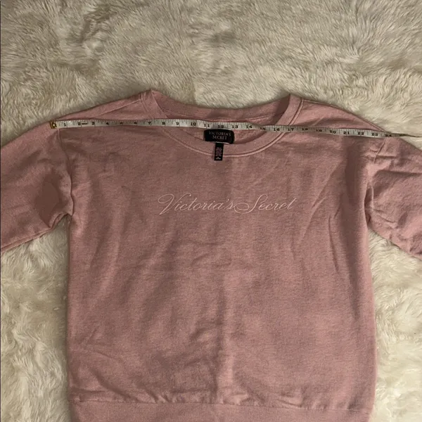Vintage Victoria's Secret Blush Crew Neck Sweat Shirt - Image 4