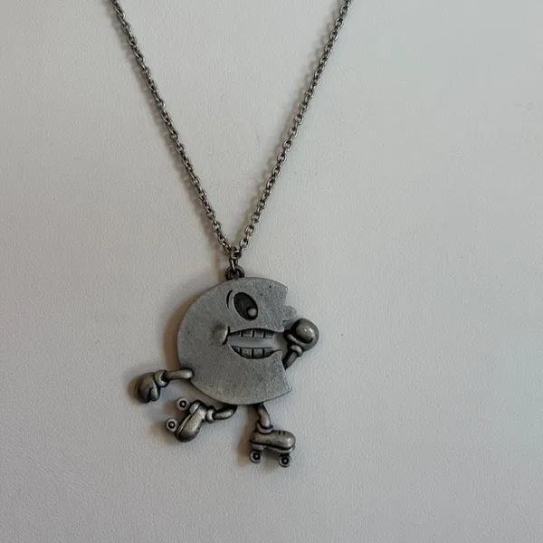 Silver-Tone Whimsical Character Pendant Necklace 20” - Image 3