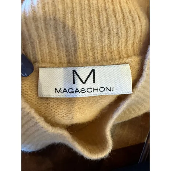 Magaschoni Sweater Women‎ Small Tan Knit Wool Blend Mock Neck Pullover - Image 8