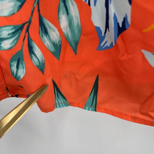 LULU'S Jumpsuit Extra Small Luxe Luau Orange Tropical Floral NWT Strapless Beach - Image 5