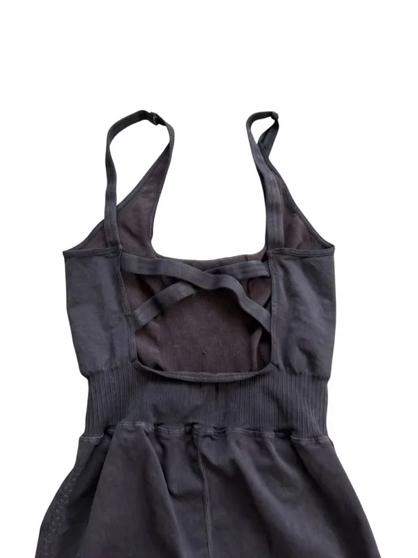 FREE PEOPLE Movement Gray Black Active Romper Size M/L - Image 3