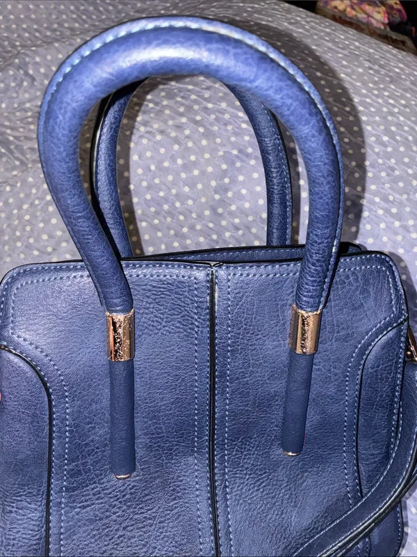 Classic Navy Blue Nautical Top-Handle Crossbody Bag Purse - Image 5