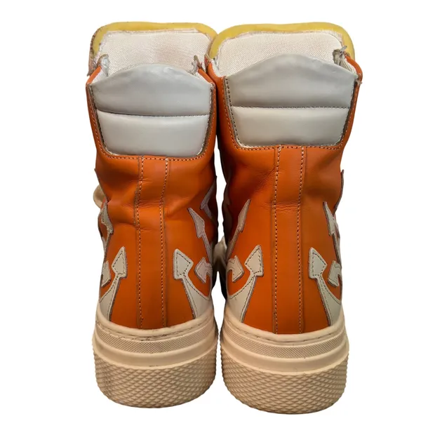 EUC Cristian Zerotre Calipso 300 Flame High Top Platform Sneakers Sz 39 Orange - Image 5
