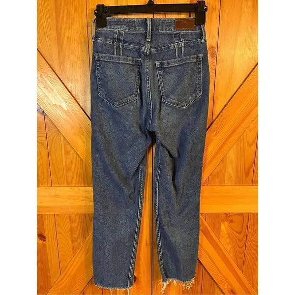 Hollister Ultra High-Rise Mom Crop Jeans Distressed Size 0/24 VTG Stretch (2434) - Image 4