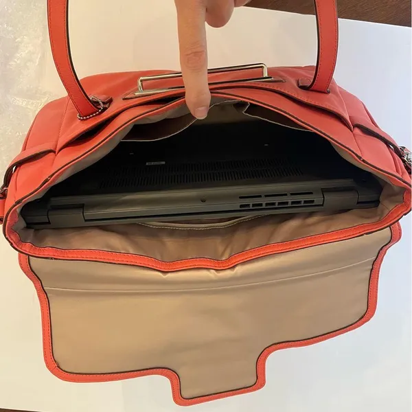 Coach Taylor Marin Satchel in Coral with Silvertone Hardware - Image 10