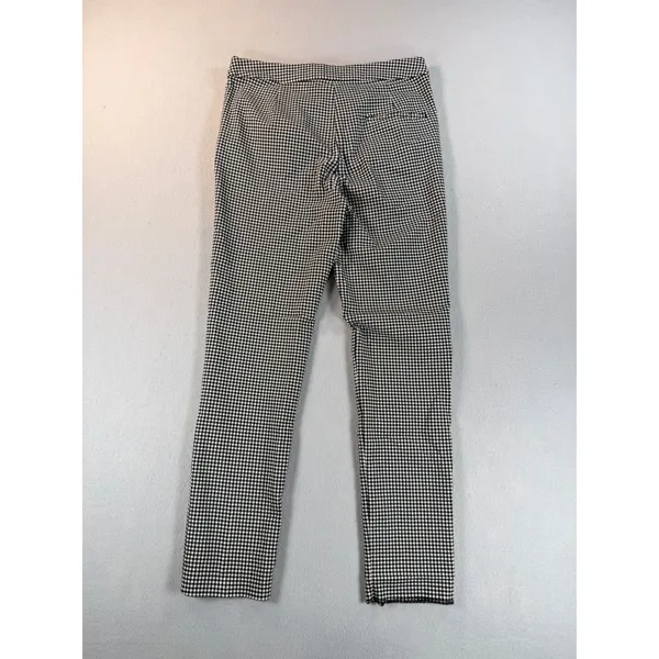 Zara Women Black White Gingham Check Slim Fit Ankle Pants Size Small S 26 - Image 3