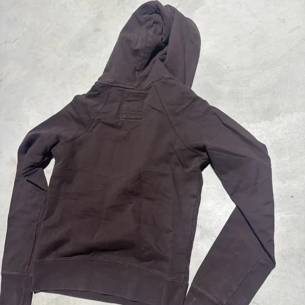 Hollister V-Neck Hoodie Pullover Bella Swan Y2K Aesthetic SZ Medium Brown Top - Image 8
