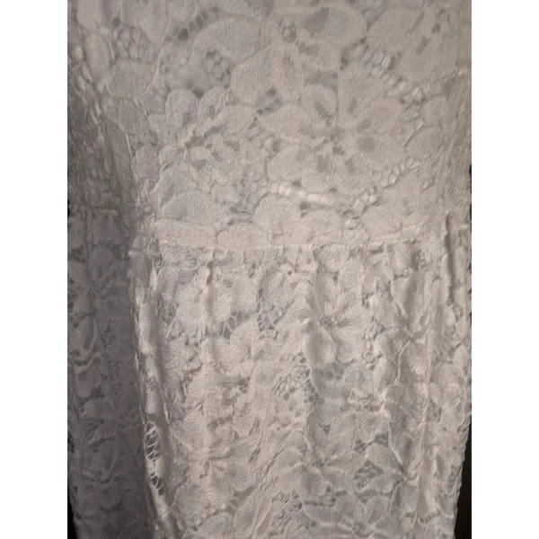 Draper James White Lace Ruffle Strap Midi Dress‎ Southern Bridal Cottagecore S - Image 5