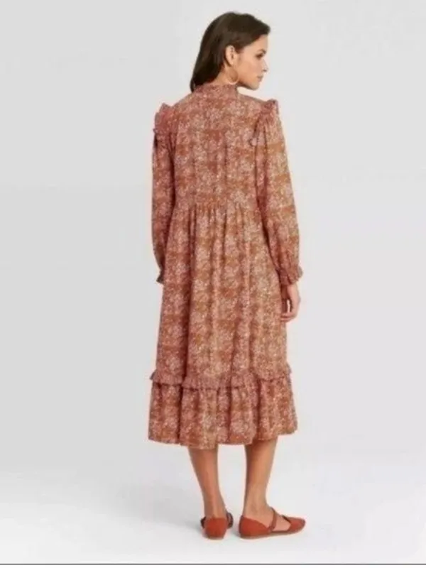 Universal Thread Dress Size XL Prairie Target Orange Floral Farmcore Country NWT - Image 2