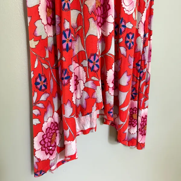 Maeve Anthropologie Clearly Floral Sleeveless Asymmetrical Dress Red Medium - Image 7