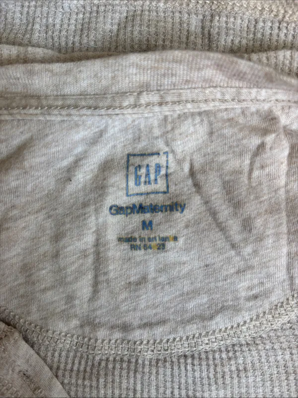 GAP Beige Ribbed Long-Sleeve Henley - Image 2