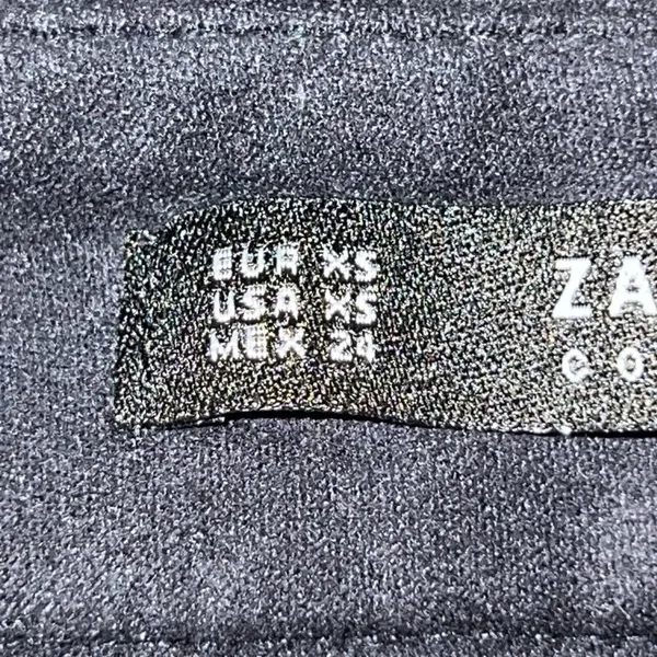 Zara Basic Black‎ Cropped Wide Leg Suede Soft Dress Pants Xs Pockets High Rise - Image 3