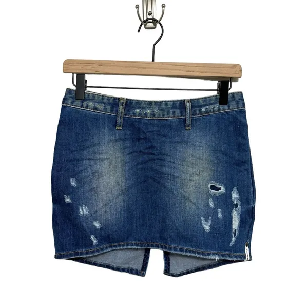 NEW One x One Teaspoon Cult Mini Free Love Denim Skirt - Size 22 - Image 3