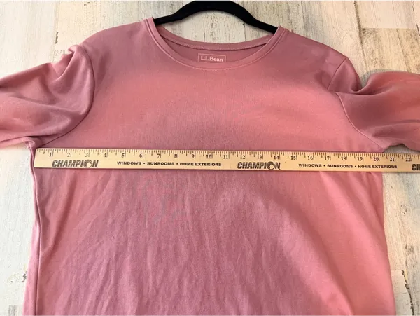 L.L.Bean Women’s Large Pink 100% Cotton Long Sleeve Crew Neck Shirt Top - Image 8