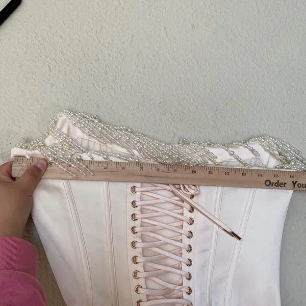 House of CB 'Nalita'‎ Vintage Cream Embellished Strapless Midi Dress NWOT Size M - Image 10