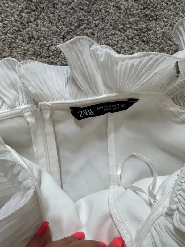 ZARA White Ruffle Dress  - Image 2
