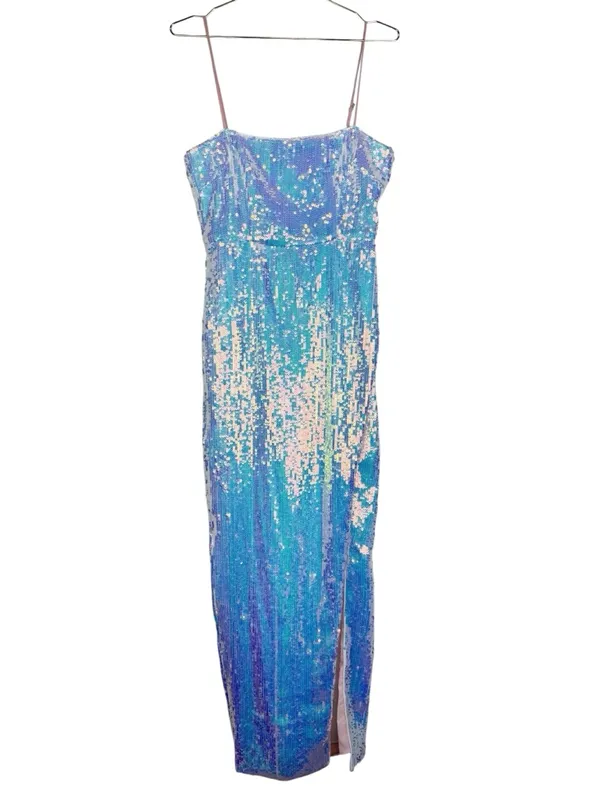 NBD NWT Revolve Amethyst Iridescent Sequin Gown Formal Column Maxi Dress Small - Image 2