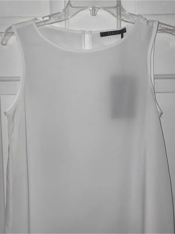 NWT Mohito White Sheer Sleeveless Asymmetrical Tunic Tank - Image 3