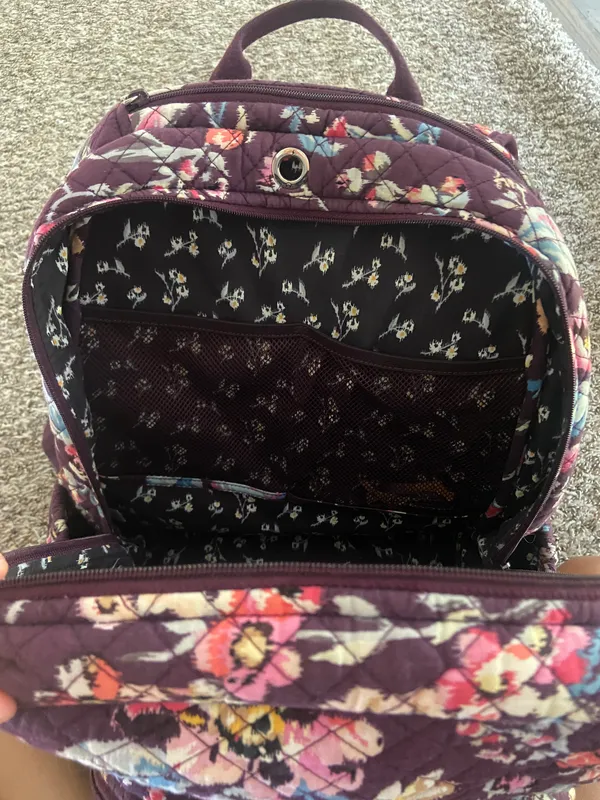 Vera Bradley Campus Backpack Maroon Floral - Image 8