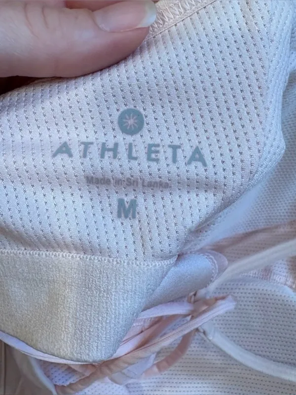 Athleta Medium Pink Longline Sports Bra Crop Tank Strappy Back Yoga Activewear - Image 2