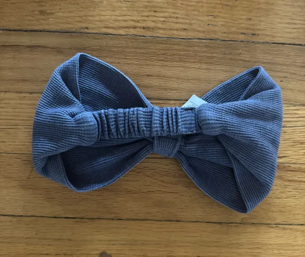 Aerie Blue Waffle-Knit Bow Headband - Image 2