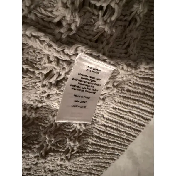 Haven Well Within Womens Gray‎ Open Knit Cardigan Sweater Cotton Blend Size S - Image 3