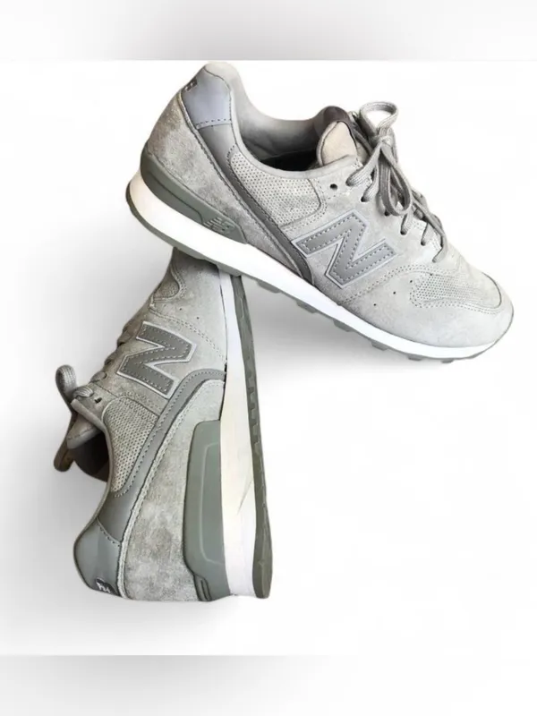 New Balance 696 Classic Women's Running Shoes WL696WPG Gray Suede Size 9 - Image 10