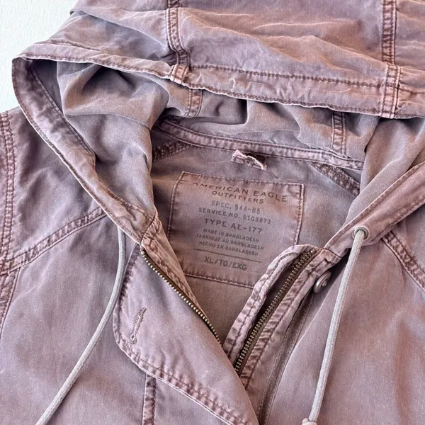 American Eagle Hooded Utility Field Jacket Womens XL Purple - Image 11