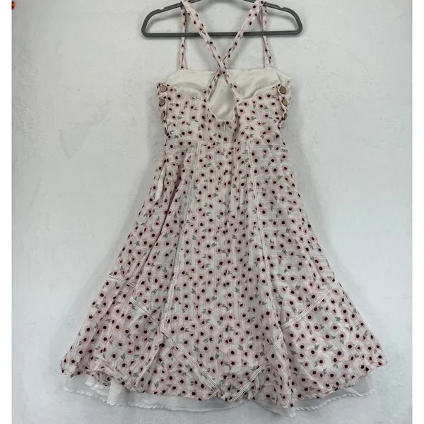 Hutch White Floral Print Dress Size 4 Sleeveless Fit Flare‎ Party Casual - Image 9