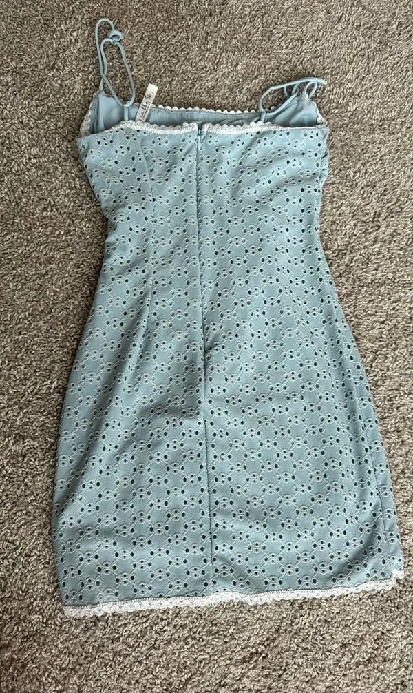 Lucy in the Sky Bodycon Dress in Steel Blue - Image 4
