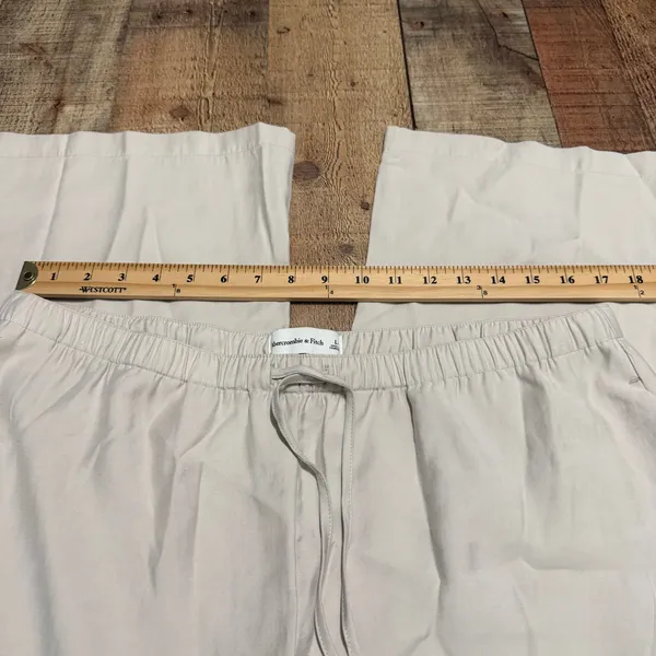 Abercrombie & Fitch Womens Khaki Baggy Cargo Pull On Pants Sz L Streetwear Baggy - Image 3