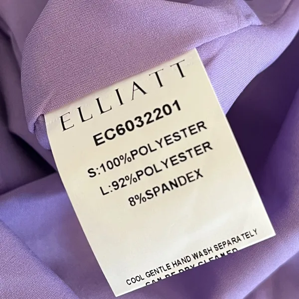 Elliat Casey Ruched‎ Dress Large Lilac Purple Wedding Guest Semi Formal Event - Image 10