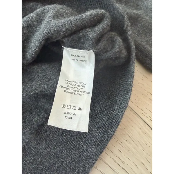 Quince Women Mongolian Cashmere Fisherman Crewneck Sweater Gray S - Image 3