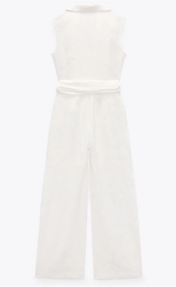 Zara off-white Belted Wrap Jumpsuit BLOGGERS FAV! NWT - Image 9